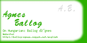 agnes ballog business card